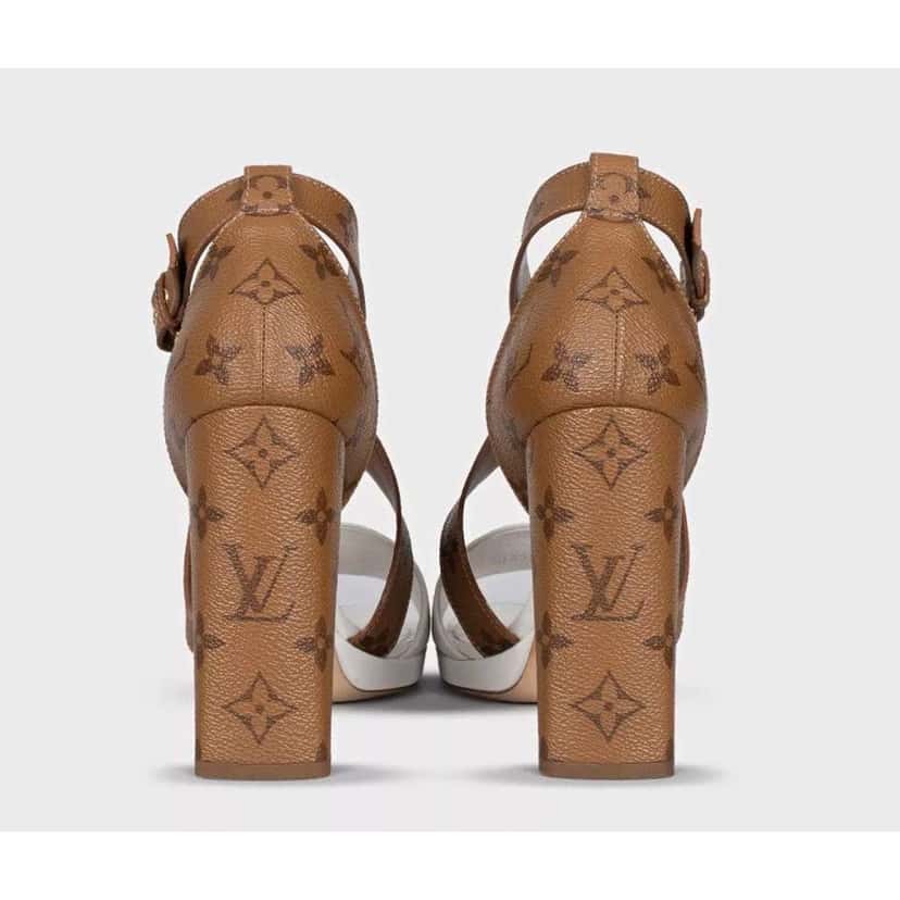 Louis Vuitton Block Heel Sandals MultiColor Leather Very good condition - Model View