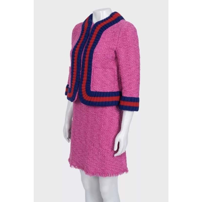 Gucci Skirt Suit Versatile Pink Tweed Very good condition - Model View