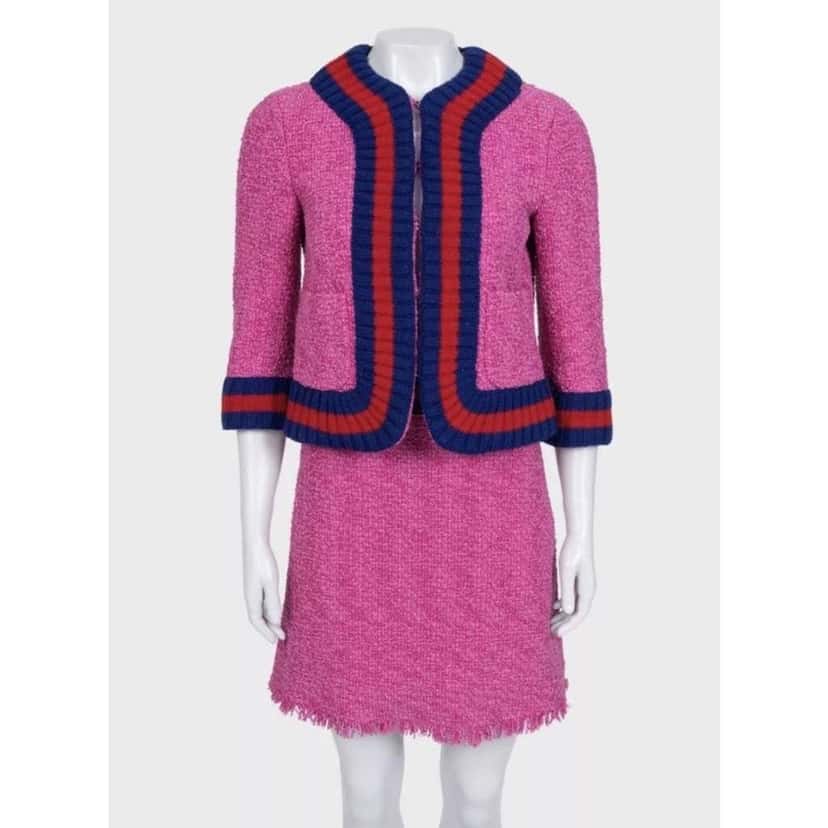 Gucci Skirt Suit Versatile Pink Tweed Very good condition - Box View