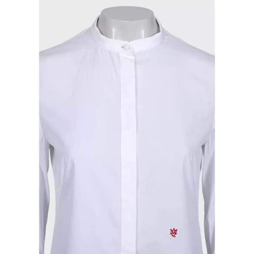 Alexander Mcqueen Embroidered Logo Shirt White Cotton Very good condition - Model View