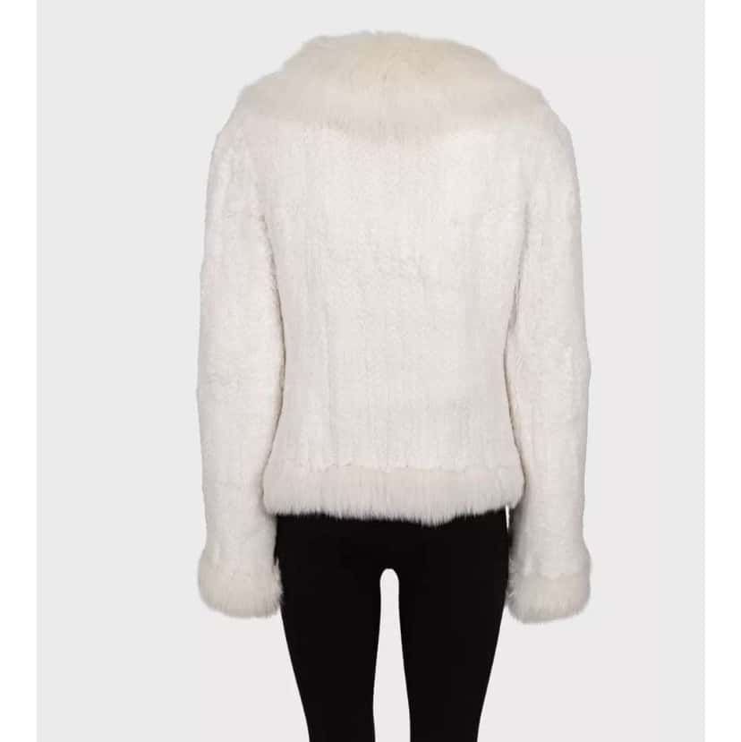 Valentino Garavani Valentino Roma Luxurious Rabbit Coat White Cotton Very good condition - Inside View