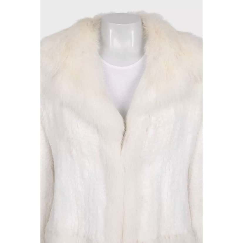 Valentino Garavani Valentino Roma Luxurious Rabbit Coat White Cotton Very good condition - Model View