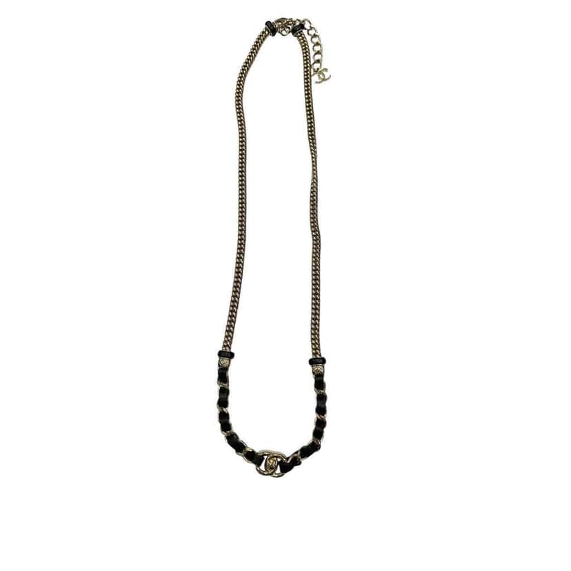 Chanel CC Turnlock Choker Necklace Belt Black Leather Very good condition - Inside View