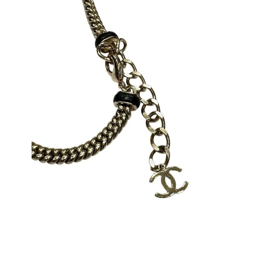 Chanel CC Turnlock Choker Necklace Belt Black Leather Very good condition - Box View