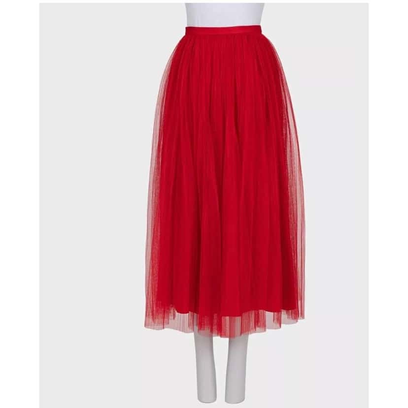 Dior Christian Tulle Skirt with Lining Red Silk Very good condition - Inside View