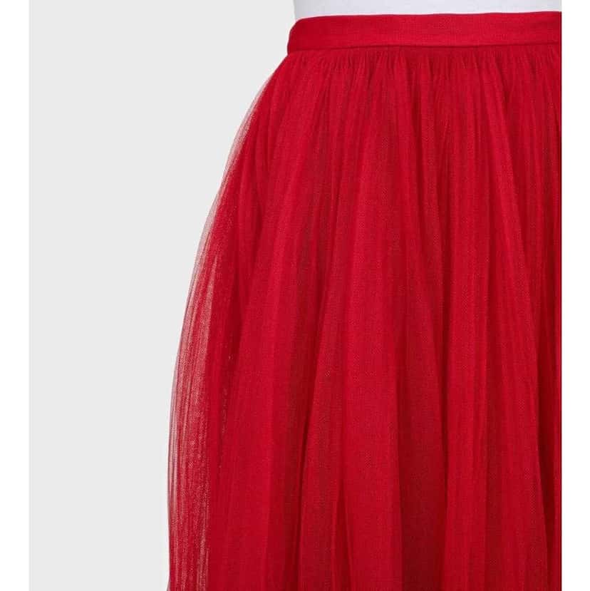 Dior Christian Tulle Skirt with Lining Red Silk Very good condition - Model View