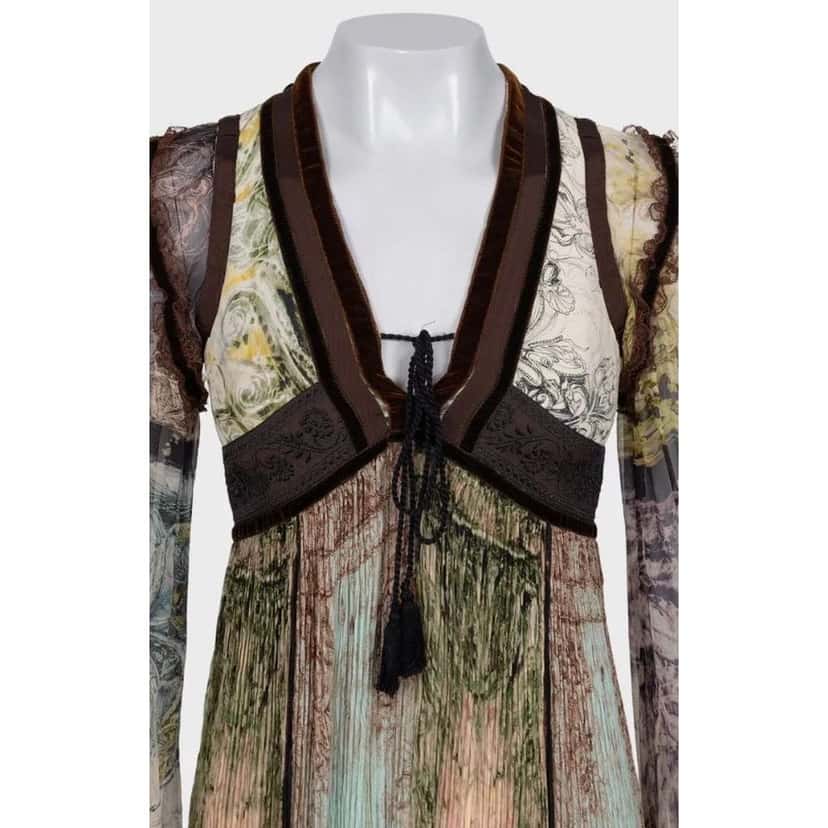 Jean Paul Gaultier Trim Dress Black Silk Very good condition - Model View