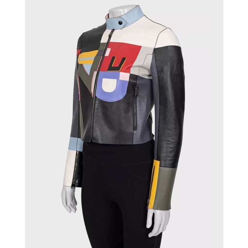 Fendi Cropped Jacket MultiColor Leather Very good condition - Back View
