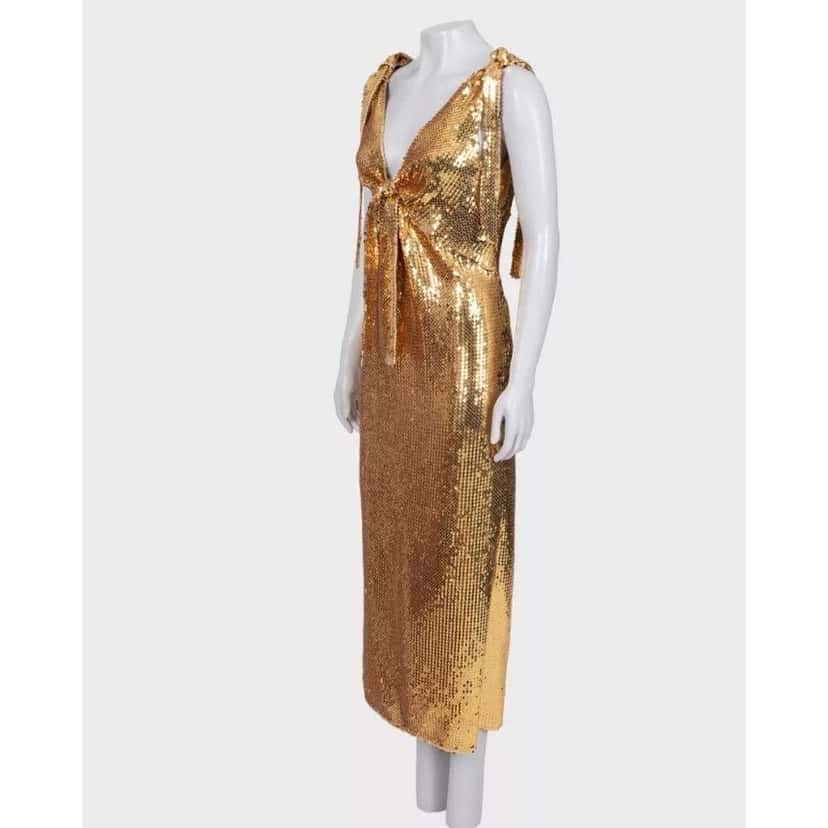 Paco Rabanne Sequin Dress Gold Very good condition - Back View