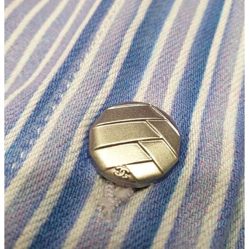 Chanel 2018 Striped Jacket Black Denim Very good condition - Model View