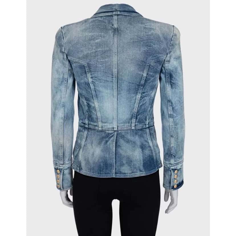 Balmain Double Breasted Jacket Blue Cotton Very good condition - Inside View