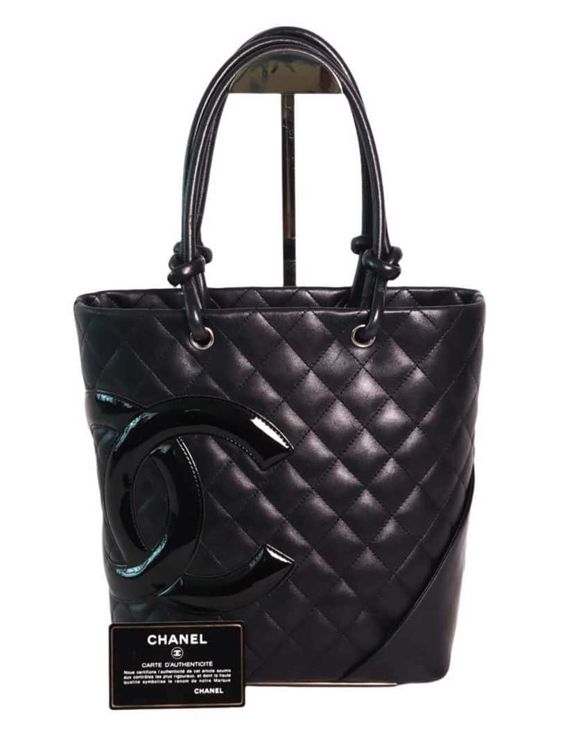 Chanel Cambon Medium Black Leather Very good condition - Front View