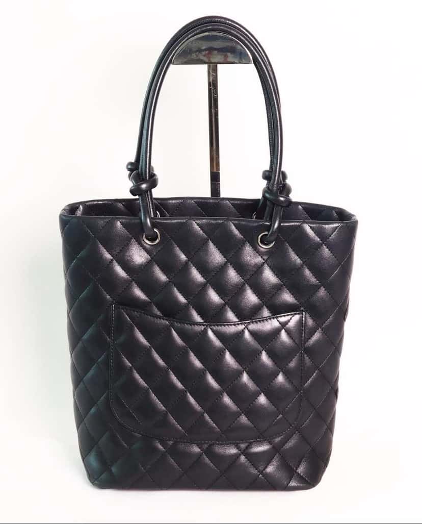Chanel Cambon Medium Black Leather Very good condition - Back View