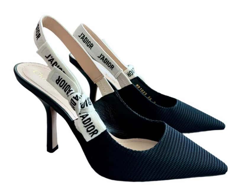 Dior J”Adior Pump Black Cotton Very good condition - Front View