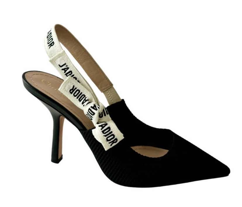 Dior J”Adior Pump Black Cotton Very good condition - Back View