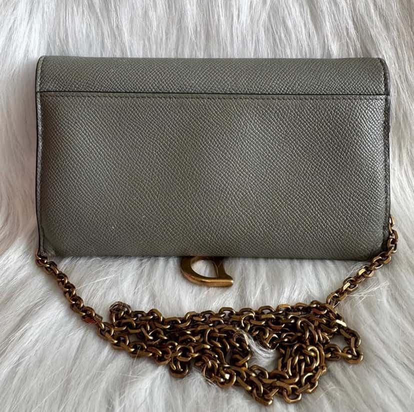 Dior Saddle WOC Grey Leather Good condition - Back View