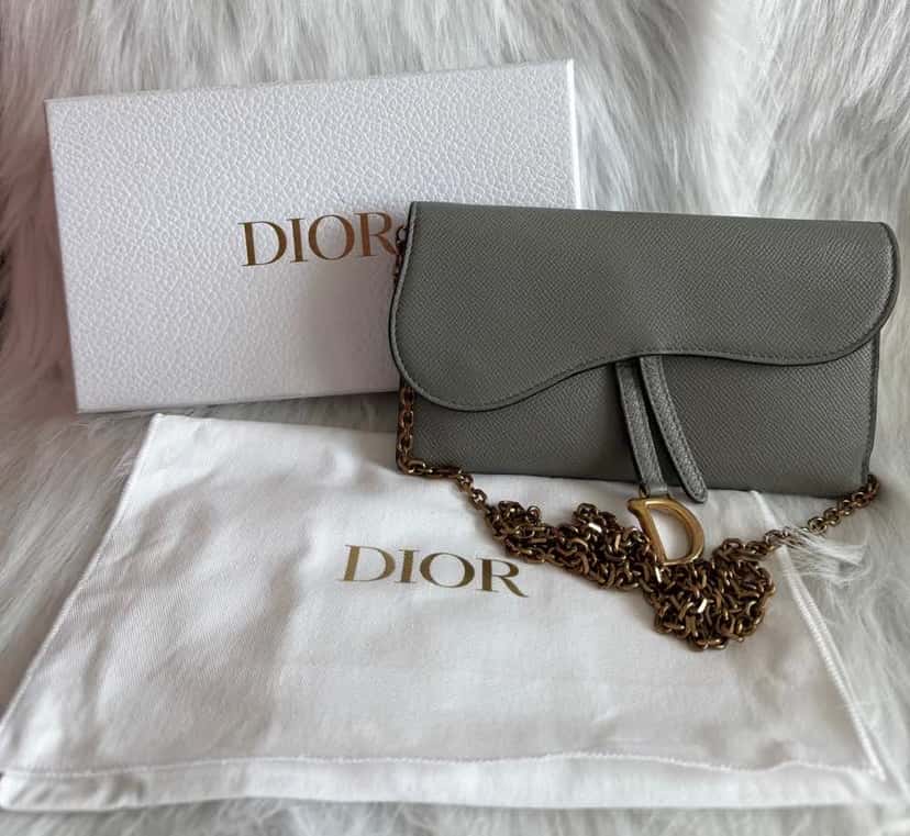 Dior Saddle WOC Grey Leather Good condition - Inside View