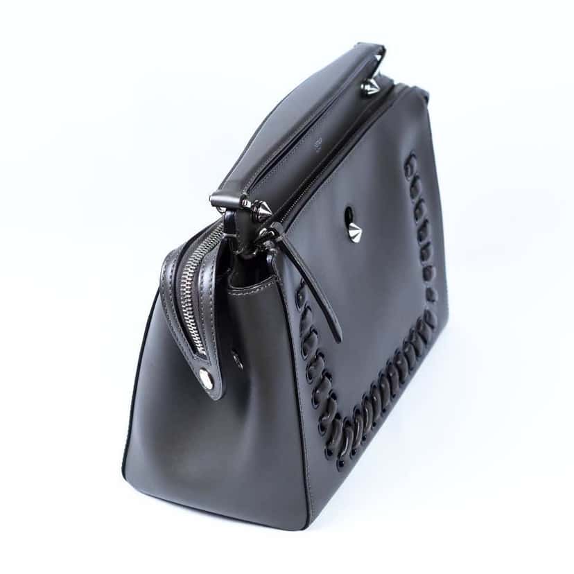 Fendi Whipstitch Dotcom Grey Leather Very good condition - Model View