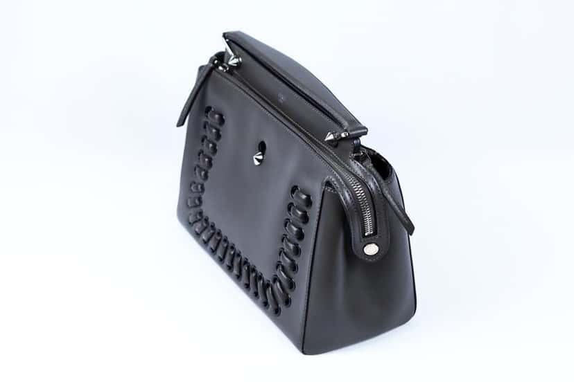 Fendi Whipstitch Dotcom Grey Leather Very good condition - Box View