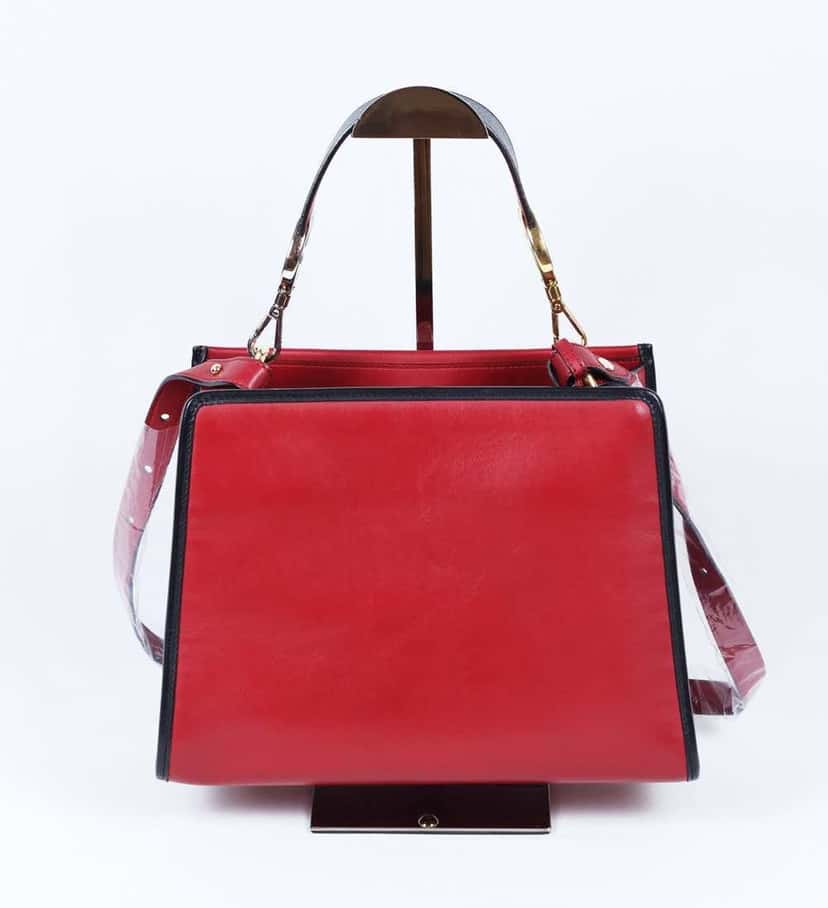 Fendi Runaway Bag Red Leather Metal Never worn - Model View