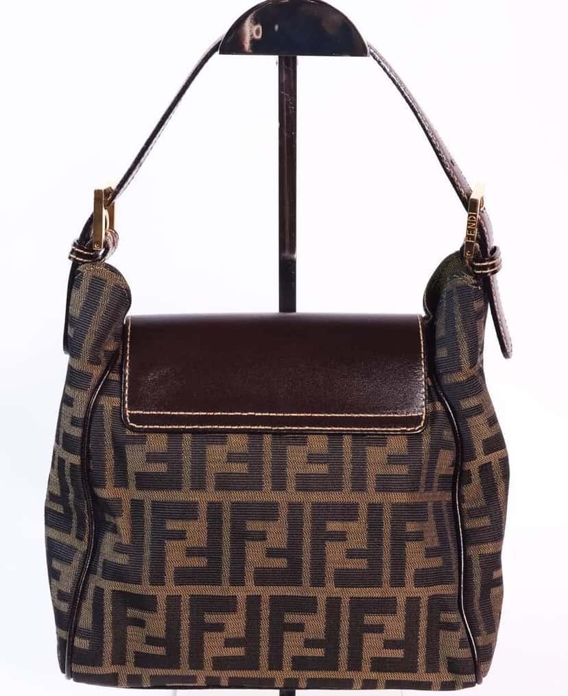 Fendi Zucca Small Brown Leather Very good condition - Back View