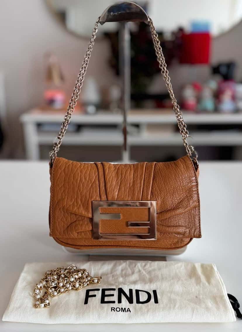 Fendi Chain Bag Brown Leather Very good condition - Inside View
