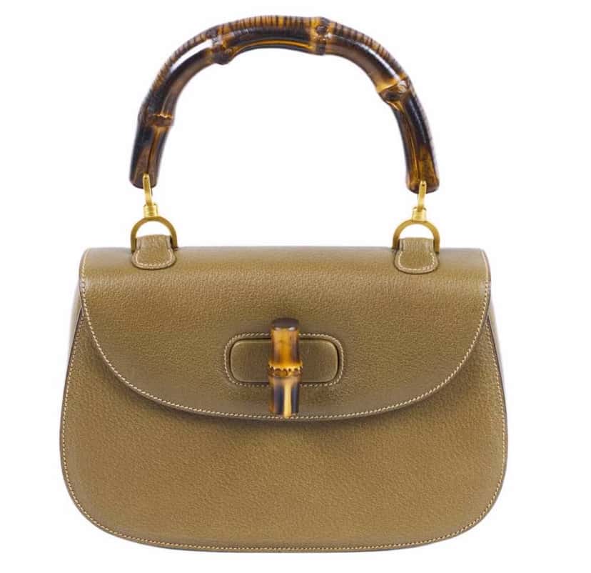 Gucci Bamboo 1947 Brown Leather Wood Never worn - Front View