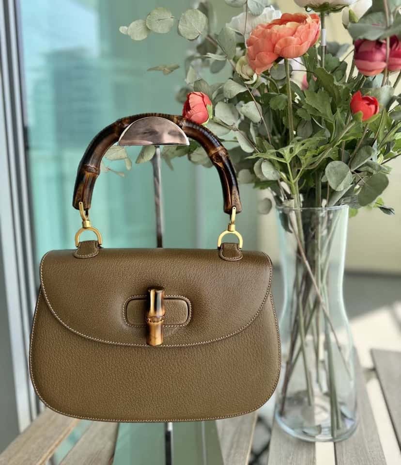 Gucci Bamboo 1947 Brown Leather Wood Never worn - Inside View