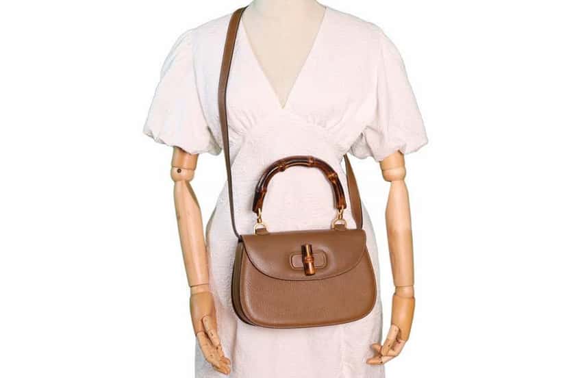 Gucci Bamboo 1947 Brown Leather Wood Never worn - Model View