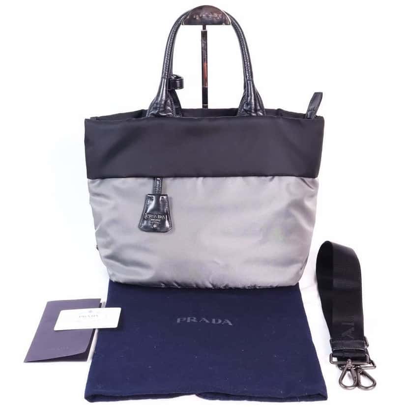 Prada Tessuto Crossbody Black Leather Enamel Very good condition - Back View