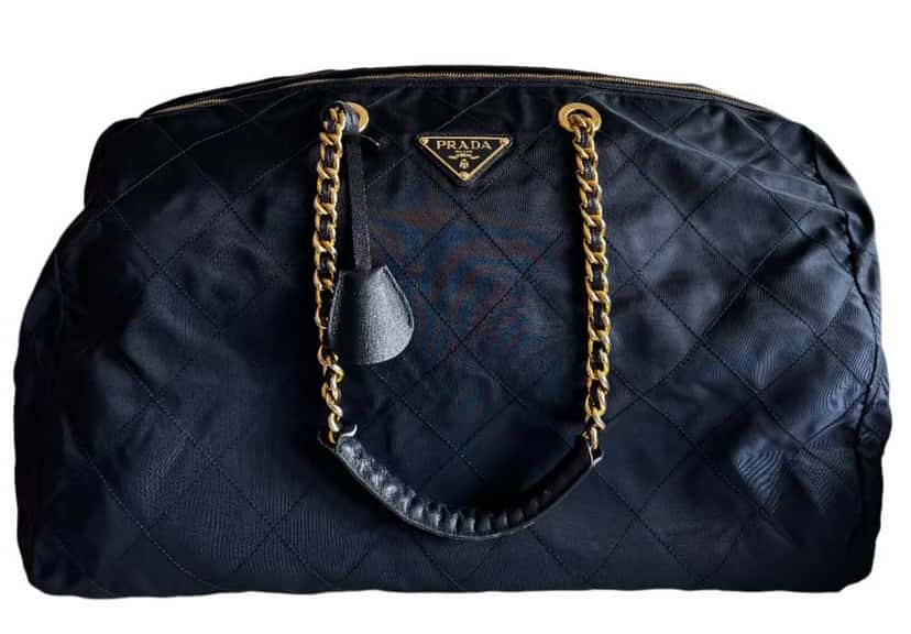 Prada Travel Tote Blue Satin Leather Very good condition - Inside View
