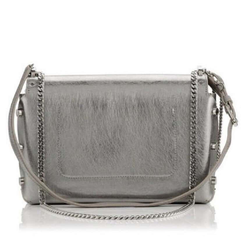 Jimmy Choo Jimmy Choo Metallic Silver Lockett Crossbody Shoulder Bag Black Leather Never worn, with tag - Inside View