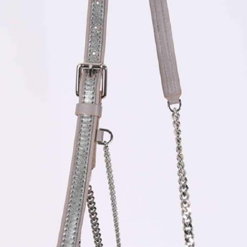 Jimmy Choo Jimmy Choo Metallic Silver Lockett Crossbody Shoulder Bag Black Leather Never worn, with tag - Box View
