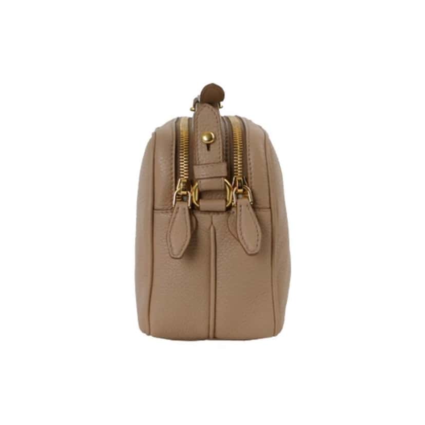 Prada Prada Beige Vitello Phenix Leather Double Zip Crossbody Bag Beige Leather Never worn, with tag - Inside View