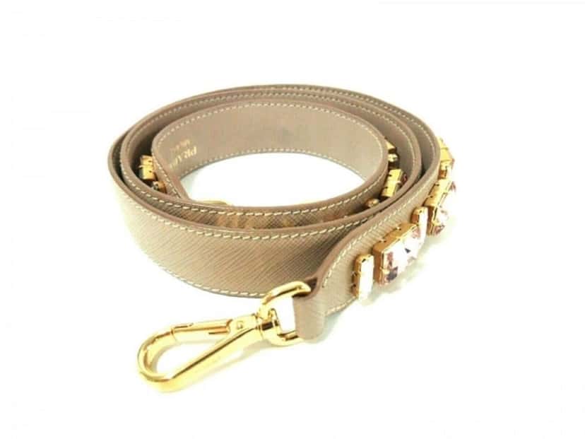 Prada Prada Leather Saffiano Crystal Women's Blush Pink Strap Pink Leather Never worn, with tag - Box View