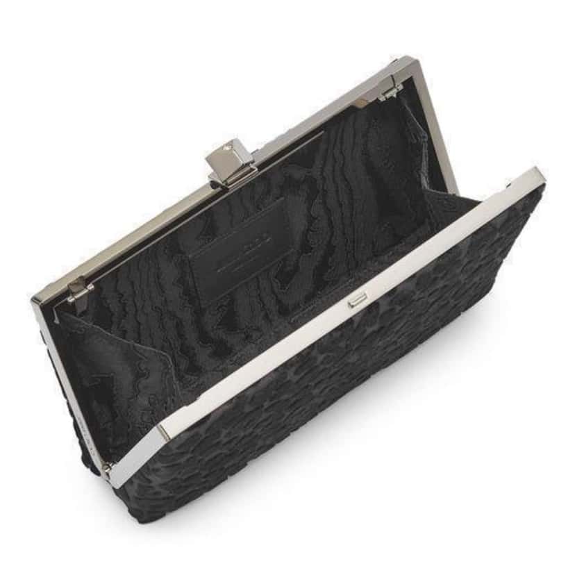 Jimmy Choo Jimmy Choo Celeste Black Devore Velvet Leopard Clutch Bag Black Never worn, with tag - Inside View