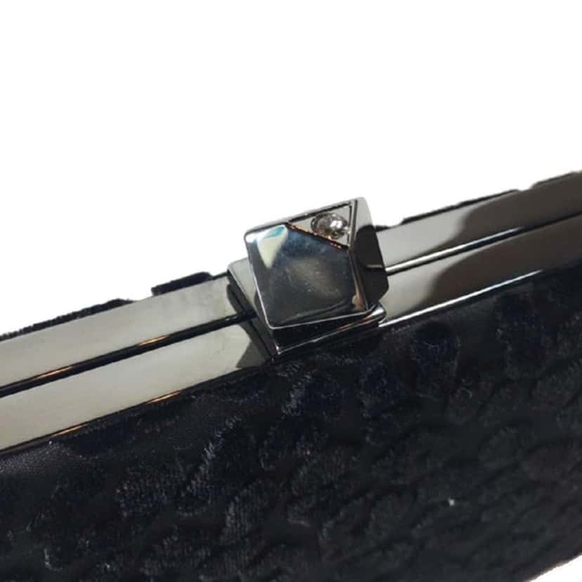 Jimmy Choo Jimmy Choo Celeste Black Devore Velvet Leopard Clutch Bag Black Never worn, with tag - Box View