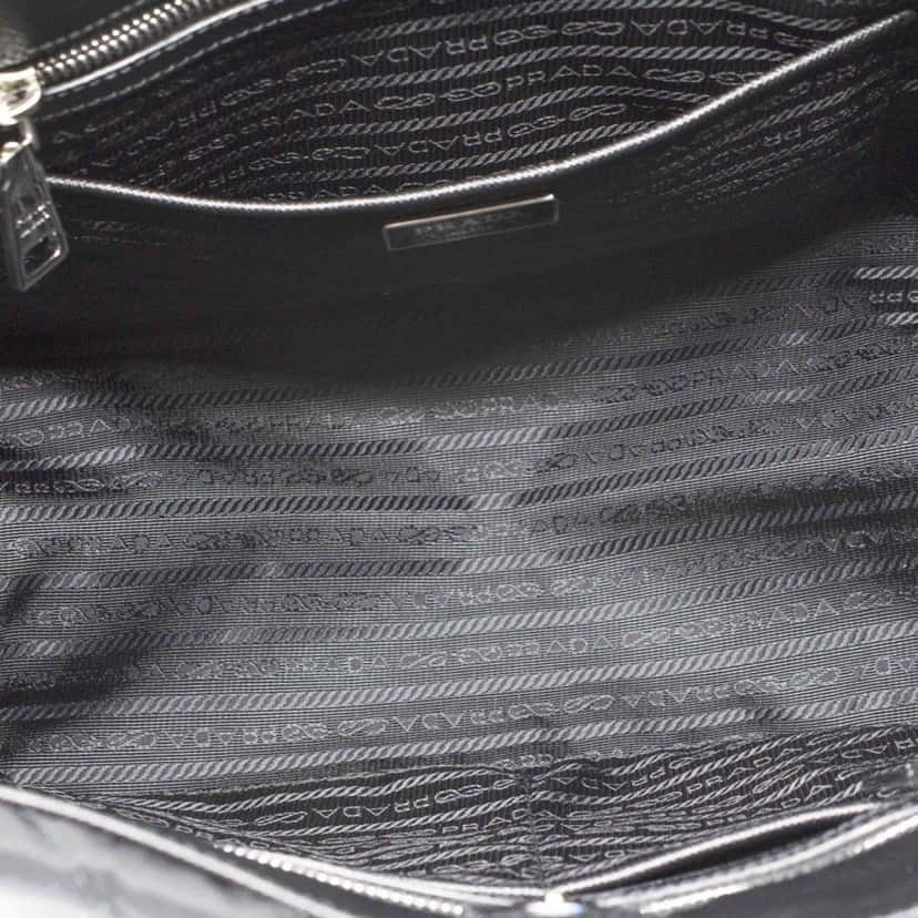 Prada Prada Black Quilted Tessuto Chain Shoulder Bag Tote Black Never worn, with tag - Model View