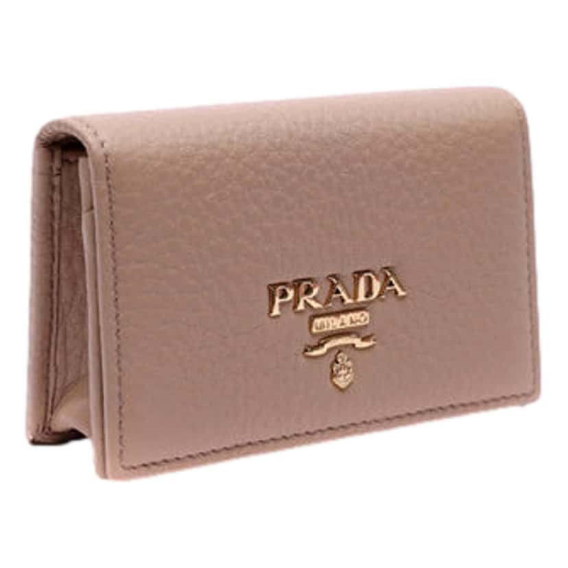 Prada Prada Women's Vitello Grain Cammeo Beige Leather Card Case Wallet Beige Leather Never worn, with tag - Back View