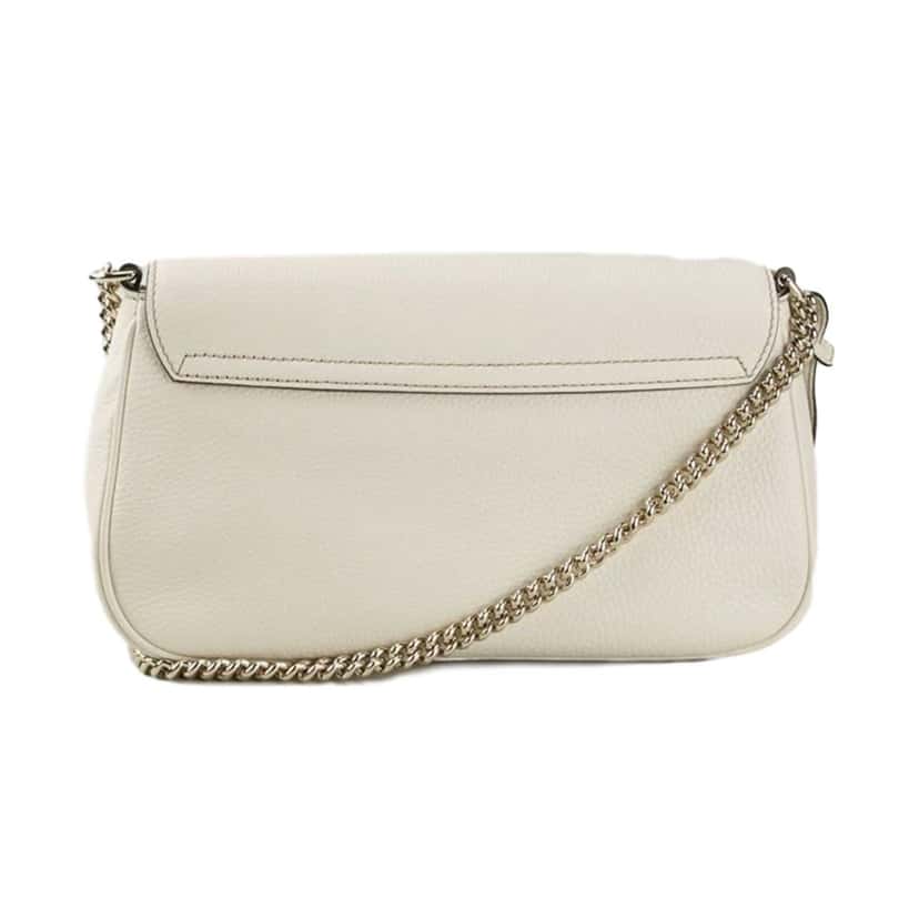 Gucci Gucci Soho Disco Crossbody Flap Ivory Signature Collection Gold Chain White Leather Never worn, with tag - Inside View