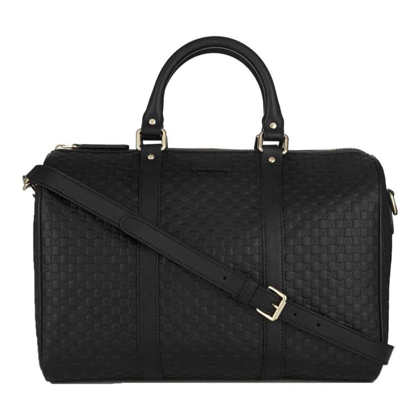 Gucci Gucci Microguccissima GG Black Leather Embossed Boston Bag Black Leather Never worn, with tag - Front View