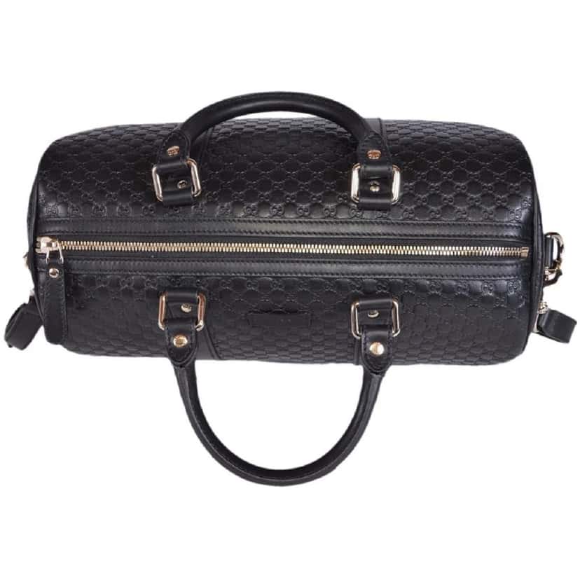 Gucci Gucci Microguccissima GG Black Leather Embossed Boston Bag Black Leather Never worn, with tag - Model View