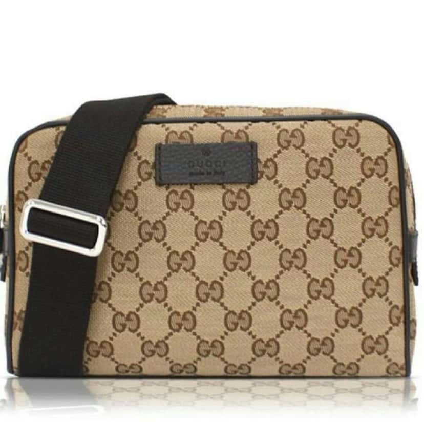 Gucci Gucci Original GG Guccissima Canvas Beige Fanny Pack Belt Bag Brown Canvas Never worn, with tag - Front View