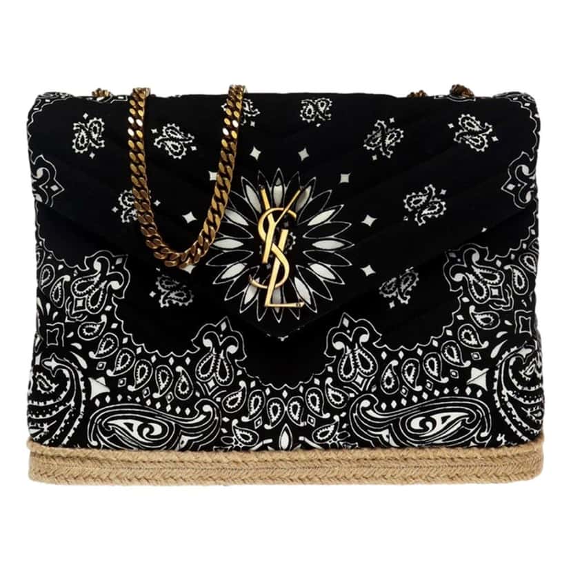 Saint Laurent Saint Laurent Loulou Black Paisley Quilted Cross Body Bag Black Canvas Never worn, with tag - Front View