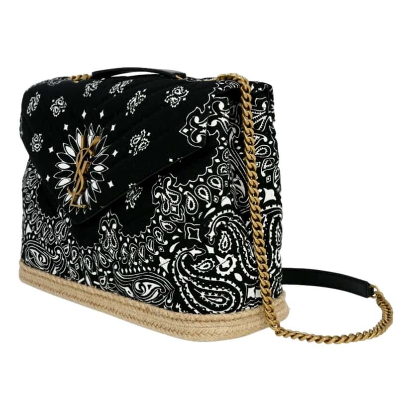 Saint Laurent Saint Laurent Loulou Black Paisley Quilted Cross Body Bag Black Canvas Never worn, with tag - Back View