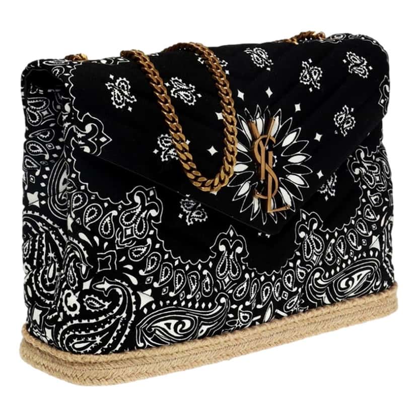 Saint Laurent Saint Laurent Loulou Black Paisley Quilted Cross Body Bag Black Canvas Never worn, with tag - Inside View