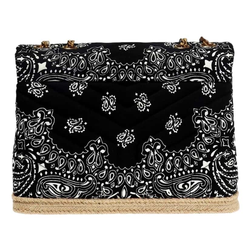 Saint Laurent Saint Laurent Loulou Black Paisley Quilted Cross Body Bag Black Canvas Never worn, with tag - Model View