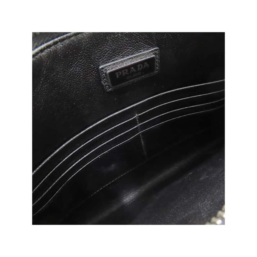 Prada Prada Black Saffiano Voyage Leather Clutch Document Holder Black Leather Never worn, with tag - Inside View