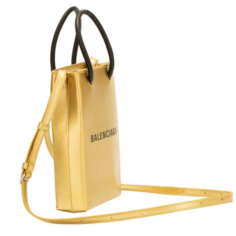 Balenciaga Balenciaga Gold Calfskin Leather Shopper Cross Body Bag Yellow Leather Never worn, with tag - Back View