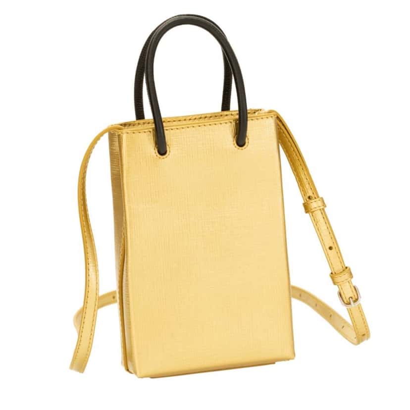 Balenciaga Balenciaga Gold Calfskin Leather Shopper Cross Body Bag Yellow Leather Never worn, with tag - Inside View